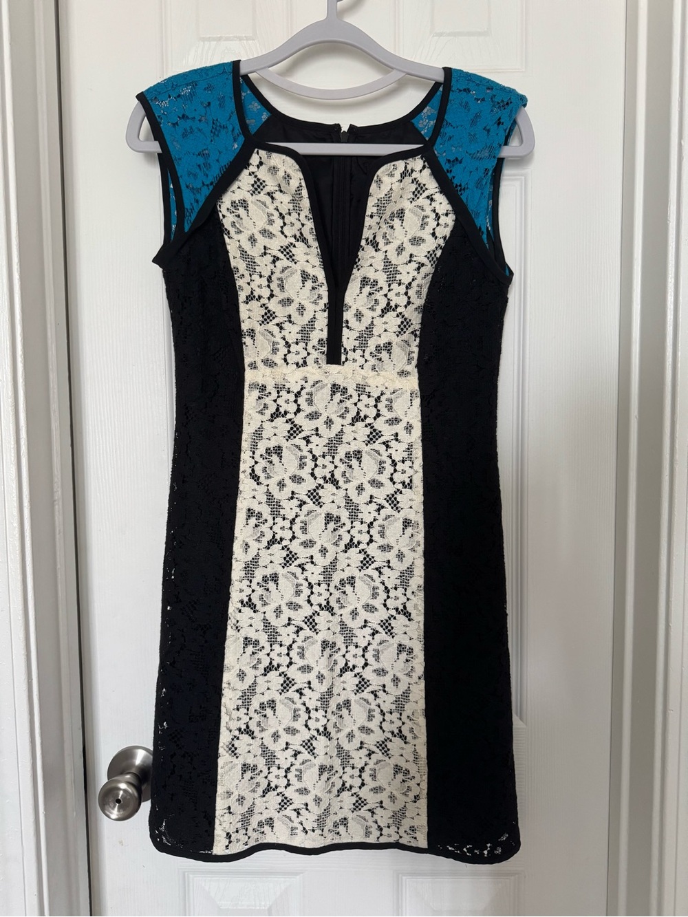 Nanette Lepore Lace Colorblock Sheath Dress Size 0